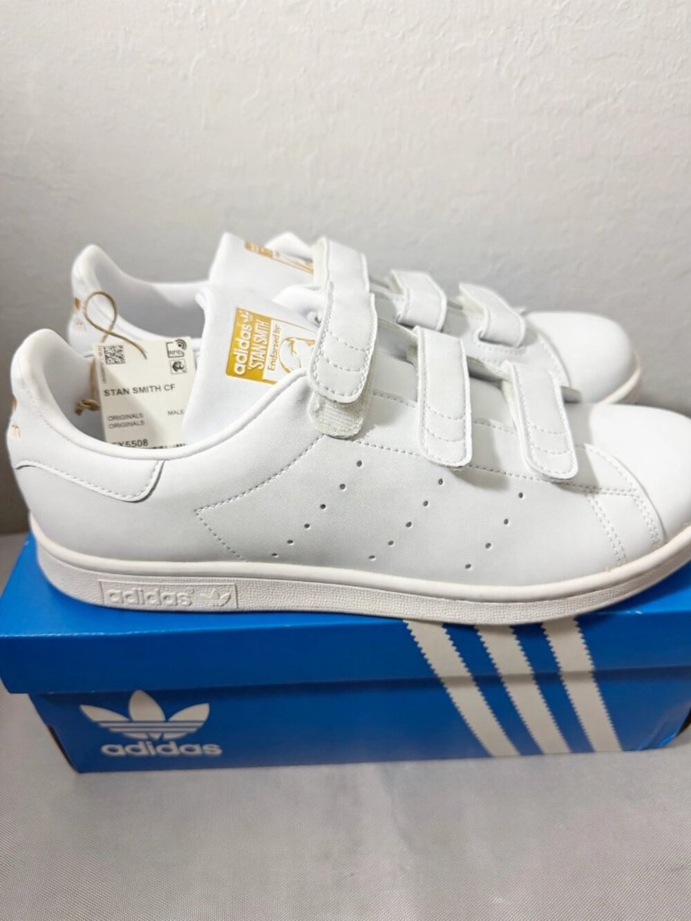 adidas Stan Smith CF White Gold — Men's 9, New with Tags